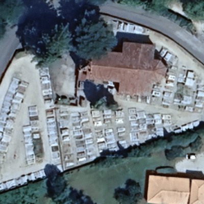 VUE AÉRIENNE CIMITIÈRE SAINT HILAIRE